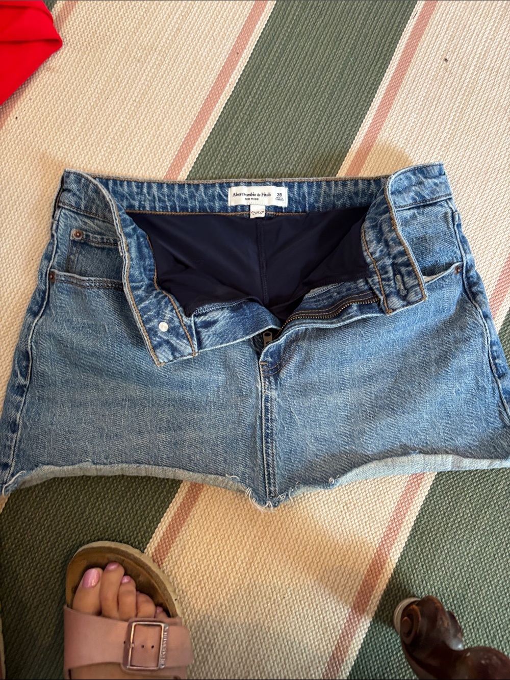 Abercrombie & Fitch Light Blue Denim Cutoff Skort
